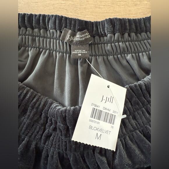 NWT J. Jill Wearever Collection Convertible Off-Shoulder Black Velvet Top Sz Med - Picture 6 of 10